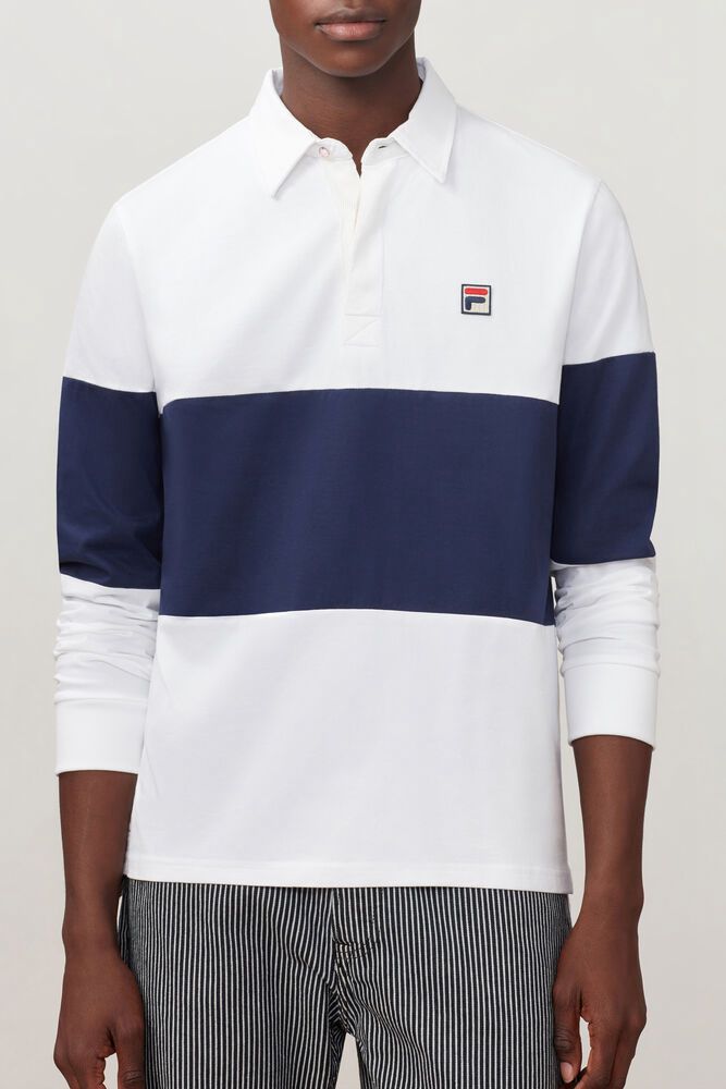 Fila Polo Herre Hvite/Marineblå Frederick Rugby 624093-OSU